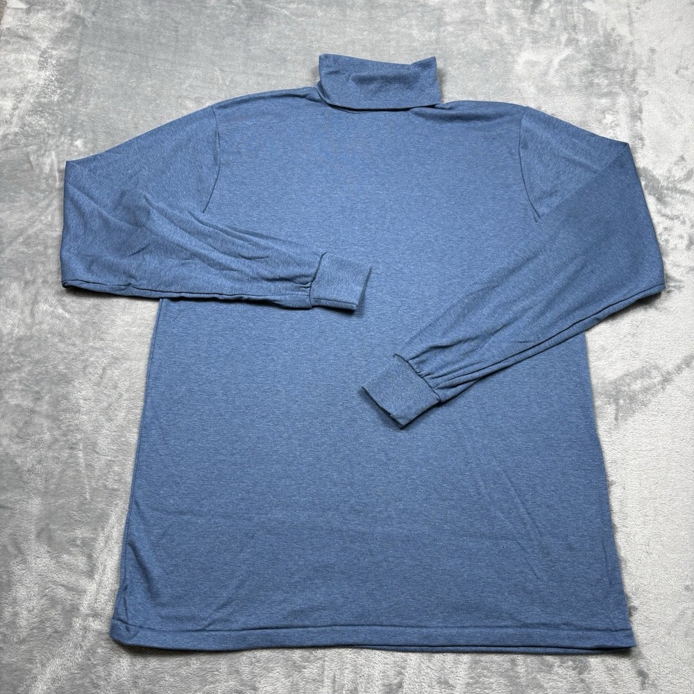 Vintage L.L.Bean Men's XL Tall Mock Neck Blue 100% Cotton Made USA